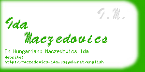 ida maczedovics business card